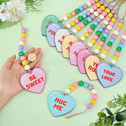 10 ornement suspendu en bois&nbsp;HJEW-PH02492