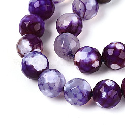 Нити окрашенных и нагретых натуральных агатовых бус с огненным кракелюром&nbsp;G-N359-01B-07