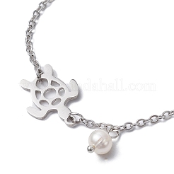 Регулируемый браслет из нержавеющей стали 304 с полым ползунком-черепахой BJEW-JB09812-02