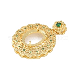 Овальная латунная подвеска с микропаве из кубического циркония KK-U026-03G