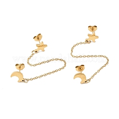 Серьги-гвоздики из нержавеющей стали 304&nbsp;LS-EJEW-F398-04G