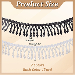 2 ярд двухцветной полиэстеровой бахромы&nbsp;AJEW-AR0004-91