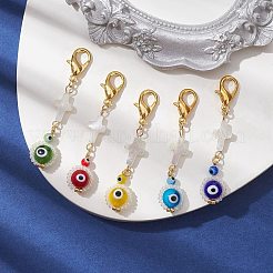 Украшения с подвесками лэмпворк и стеклянными бусинами HJEW-MZ00041