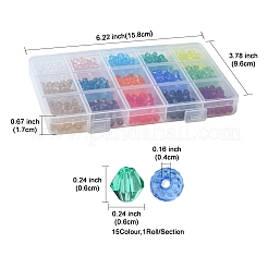 15 нитка 15 цвета прозрачные стеклянные бусины нити EGLA-FS0001-46