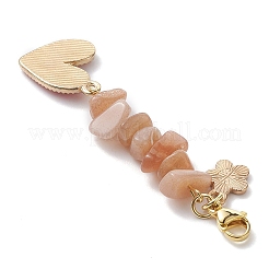 Подвеска в форме сердца из акрила и натуральных драгоценных камней HJEW-JM01204