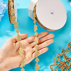 20 ярд кружевной отделки из полиэстера с цветком малана и бабочкой OCOR-TAC0016-18G