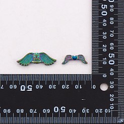 42 個 7 スタイルラックメッキ合金ビーズ  翼と蝶  虹色  6.5~7.5x20~36x3~4.5mm  穴：1.2~2mm  6個/スタイル&nbsp;FIND-SZ0002-83