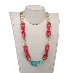 Персонализированные ожерелья-цепочки из алюминия и акрила X-NJEW-JN02911-02