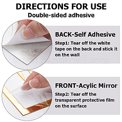 3шт лист акриловые зеркальные наклейки на стену DIY-WH0304-722B
