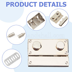 Застежки для кошелька с замком из цинкового сплава&nbsp;PURS-WH20003-001P