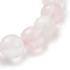 Женские браслеты из натуральных бусин розового кварца и селенита&nbsp;BJEW-JB13140