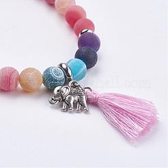 Braccialetti di stirata in rilievo in gemma mista&nbsp;BJEW-JB03166-03