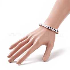 Braccialetti elasticizzati con perline acriliche a tema halloween&nbsp;BJEW-JB09193-01
