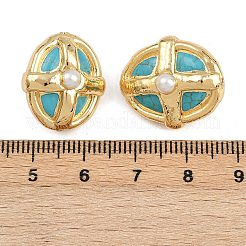 Гальванизированные синтетические бирюзовые бусины KK-K362-15G