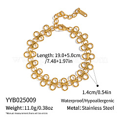 Vierblättriges Kleeblatt-Gliederkettenarmbänder aus 304 Edelstahl im europäischen Stil für Frauen&nbsp;LS-IC5351-2