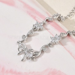 Bracelets à maillons en laiton micro pavé de zircones cubiques pour femmes&nbsp;BJEW-C156-04E-04P