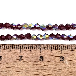 Ab couleur plaqué perles de verre transparent brins&nbsp;GLAA-G127-01J