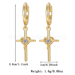 Boucles d'oreilles croix en moissanite argentée S925&nbsp;JF2136-3
