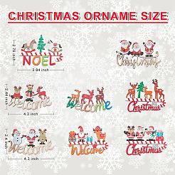 Panneau de porte en bois décoratif de noël de style 8pcs 8&nbsp;FIND-SZ0005-74