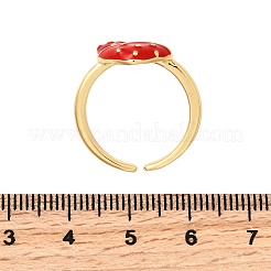 Verstellbare offene Manschettenringe aus Messing-Emaille für Damen&nbsp;RJEW-I111-10G-02