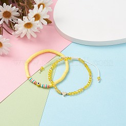 Set di bracciali con perline intrecciate a cuore&nbsp;BJEW-TA00056-03