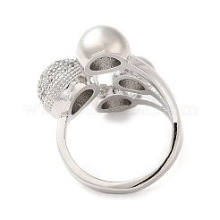 Латунные микро проложить манжеты кольца кубического циркония RJEW-P102-01P