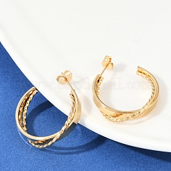 Pendientes de aro de acero inoxidable 201&nbsp;EJEW-Q026-19G