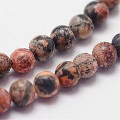 Fili di perline jasper naturali di pelle di leopardo&nbsp;G-N0187-01-3mm