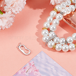 2 шт. 925 застежки-крутилки из стерлингового серебра с микропаве из прозрачных кубических цирконий&nbsp;STER-BBC0007-49P