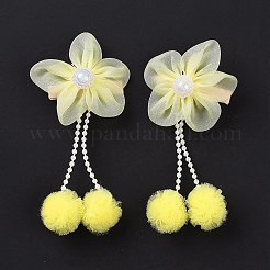 Цветочная ткань металлические заколки крокодил&nbsp;LS-PHAR-D013-01B