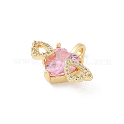 Латунные микропаве прозрачные подвески с фианитом KK-R213-20G