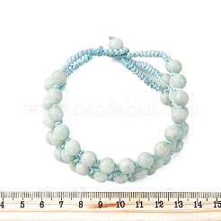 Браслеты из натуральных амазонитовых круглых бусин для мужчин и женщин BJEW-G743-02A