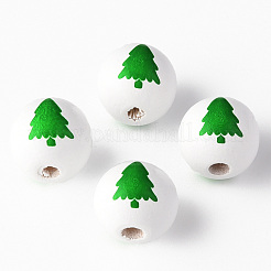 Cuentas de madera natural pintada&nbsp;WOOD-N006-174