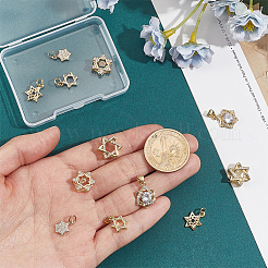 12pcs 6 estilos latón micro pavé colgantes de circonita cúbica&nbsp;KK-HY0004-49