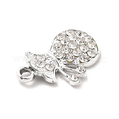 合金ラインストーンペンダント  プラチナトーンのマネーバッグチャーム  クリスタル  21.5x14.5x3mm  穴：2.2mm&nbsp;ALRI-C007-41P