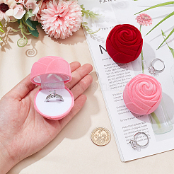 Шкатулки для драгоценностей из розового бархата CON-WH0092-63A