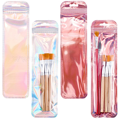 100 шт. 2-х цветные прямоугольные полипропиленовые пластиковые пакеты с застежкой-молнией&nbsp;AJEW-CN0004-54