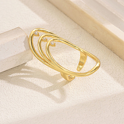 Кольца-манжеты с геометрическим узором из латуни и кубическими цирконами для женщин&nbsp;IX6941