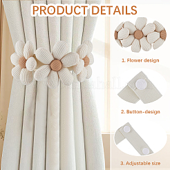 Подхваты для штор из волоконных цветов&nbsp;AJEW-WH20022-50A-01