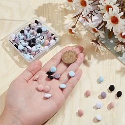 100 шт. 5-х цветные пуговицы из полиэстера с 1 отверстиями&nbsp;DIY-NB0012-20