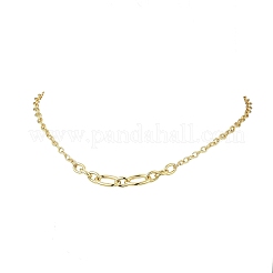 Латунные ожерелья-цепочки из проволоки Фигаро&nbsp;NJEW-JN05690