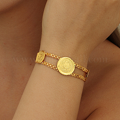 Винтажные латунные браслеты-цепочки с круглыми звеньями в европейском стиле для женщин.&nbsp;ZS6290