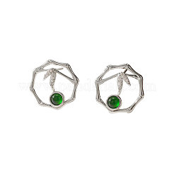 Aretes de latón con micro pavé de circonio cúbico para mujer&nbsp;WGC9076-02