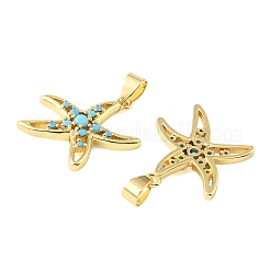 Colgantes de circonita cúbica azul cielo con micro pavé de latón&nbsp;CU-CBA6938-05G-06