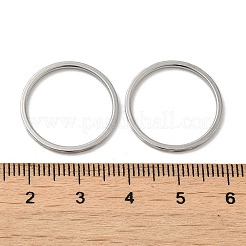 変色しない304ステンレススチールプレーンバンドリング  ステンレス鋼色  usサイズ7（17.3mm）&nbsp;RJEW-I101-01B-P