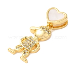Porte micro ouvrent pendentifs zircone cubique en laiton de placage&nbsp;KK-L220-018G-01