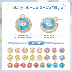 50шт 25 стиля подвески из цинкового сплава с эмалью&nbsp;ENAM-BT0001-18