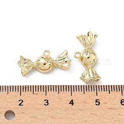 真鍮製マイクロパヴェキュービックジルコニアペンダント  キャンディーチャーム  18KGP本金メッキ  10x21x4.5mm  穴：1.4mm&nbsp;KK-L260-12G
