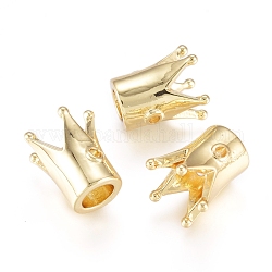 Perline in ottone, corona, oro, 12x10.5mm, Foro: 1.2 mm