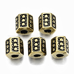 CCB Plastic European Beads, Large Hole Beads, Hexagon, 925 Sterling Silver Plated, 12x12x11mm, Hole: 4.5mm, about 470pcs/500g